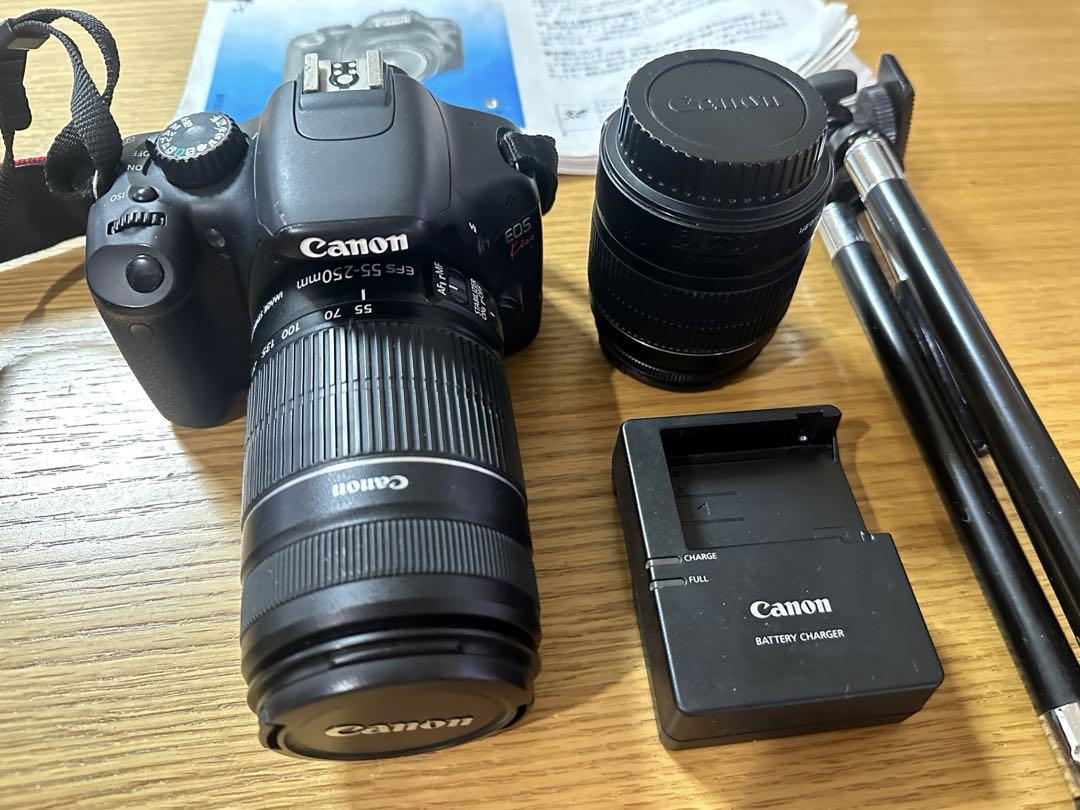 【値下げ】canon eos kiss x4 一眼レフ 三脚付き　レンズ２本