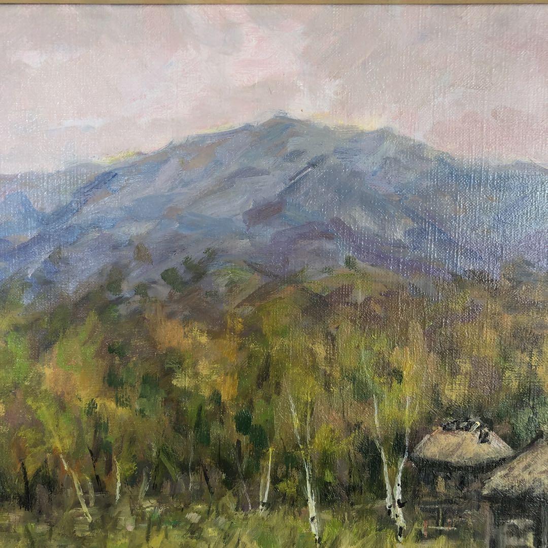 注目の 絵画 油絵 安曇野 ミニ美 絵画