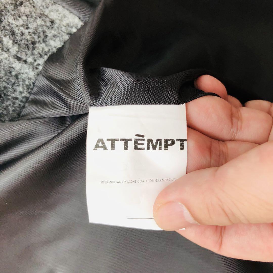 ATTEMPTアテンプトオンブレチェックジャケットブルゾンXLグレー系
