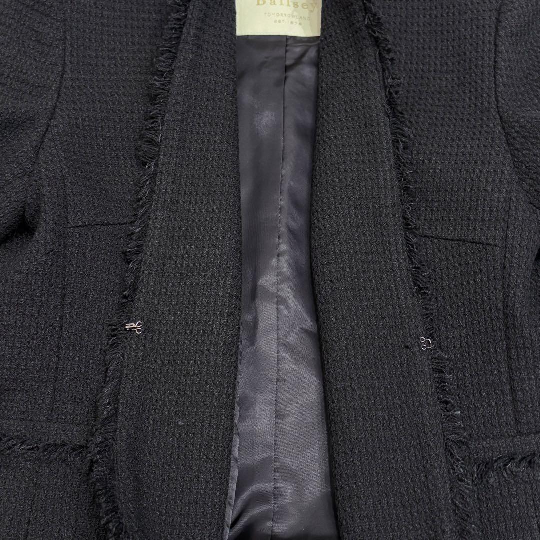 【美品】Ballsey ツイードノーカラージャケット フリンジ フォーマル