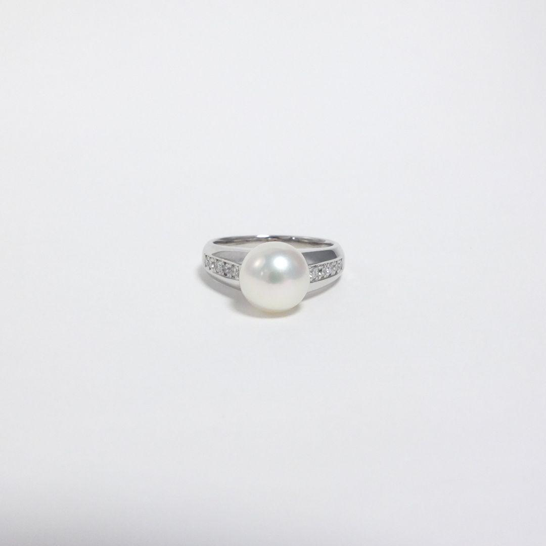 1点モノ✨9.3㎜ リング 指輪 eFJz5-m48625533197 花珠真珠&ダイヤモンド0.16ct✨プラチナ 大特価得価