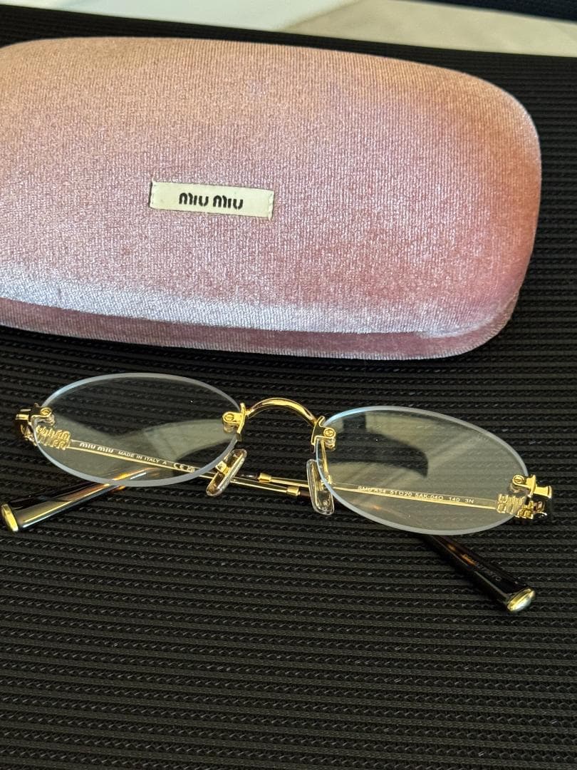 Miu Miu ゴールド オーバル メガネ