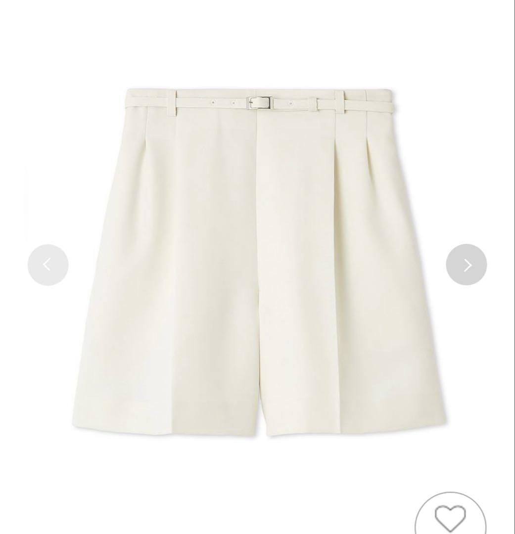ベルト付きハイウエストショートパンツ