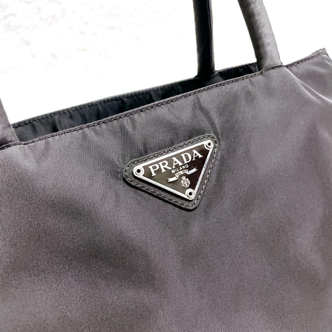 [美品] PRADA ハンドバック　テスートナイロン　三角ロゴ　ロゴプレート