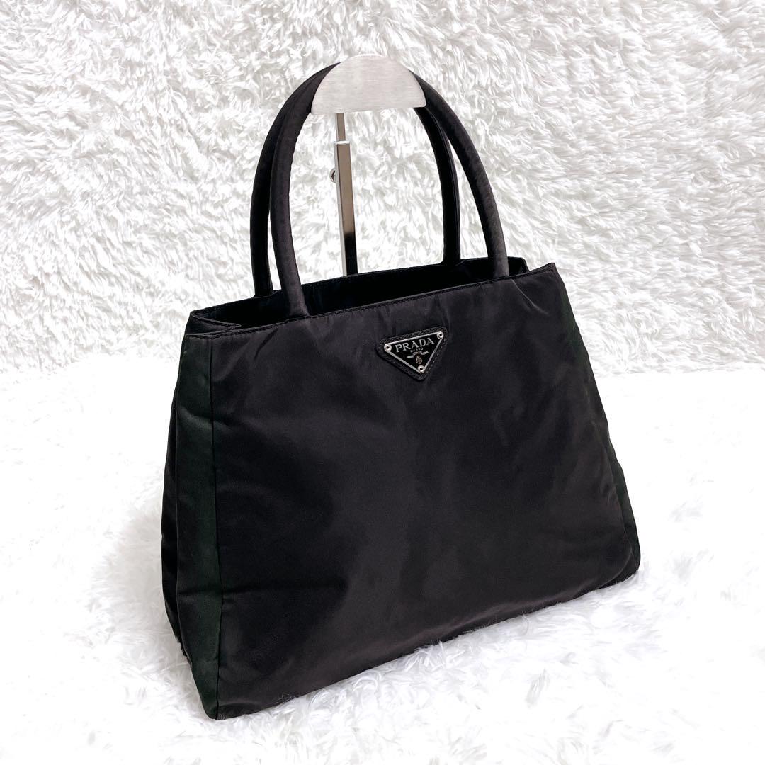 [美品] PRADA ハンドバック　テスートナイロン　三角ロゴ　ロゴプレート