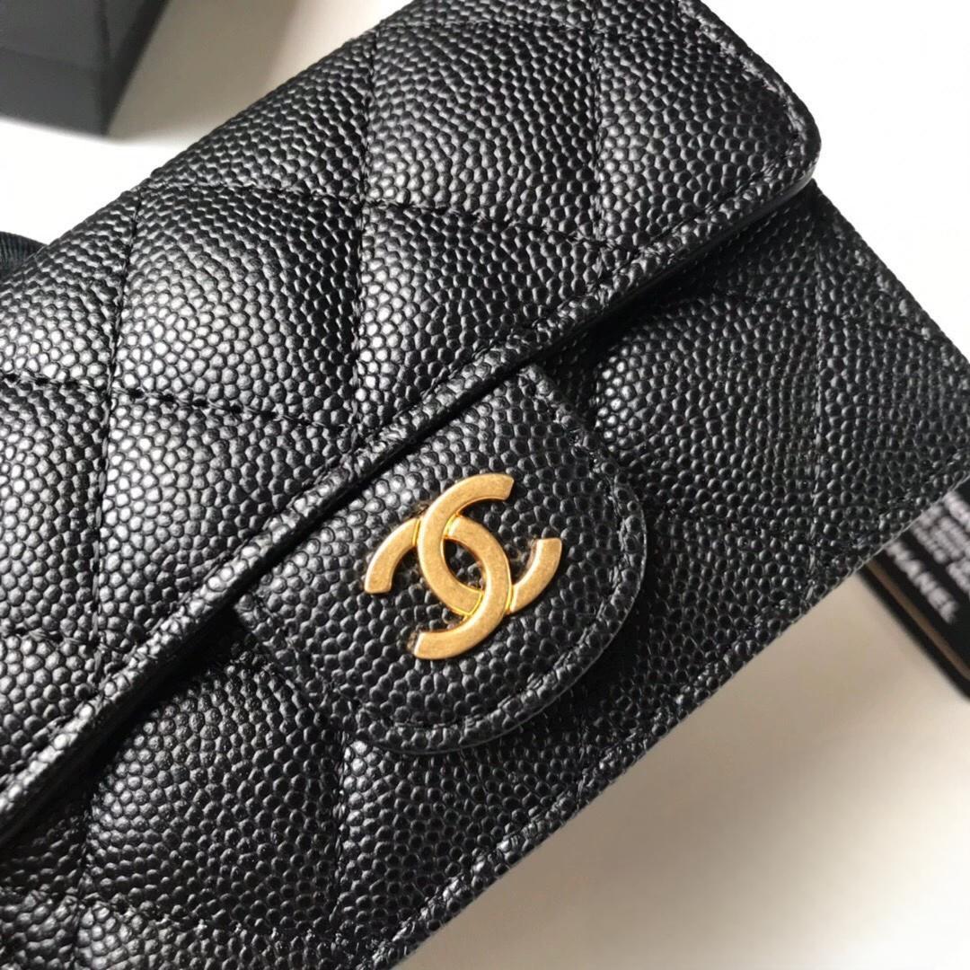 《極美品》大人気CHANEL ブラック 三つ折り財布