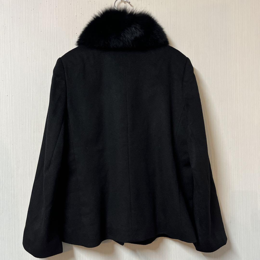 美品 カシミヤ100% BALMAIN ブルーフォックスファー付ジャケット 美品 カシミヤ100% BALMAIN ブルーフォックスファー付ジャケット