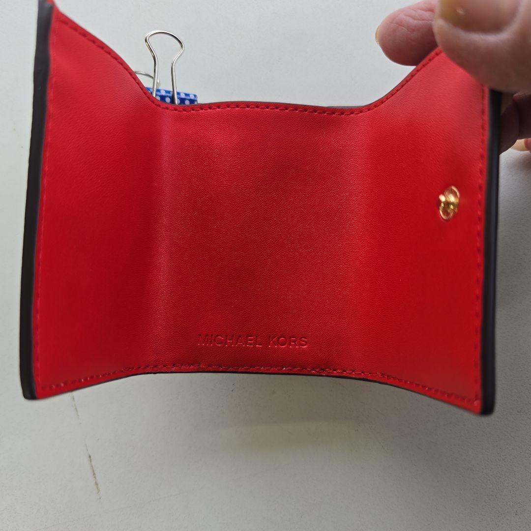MICHAEL KORS 三つ折り財布 ブラウン/レッド