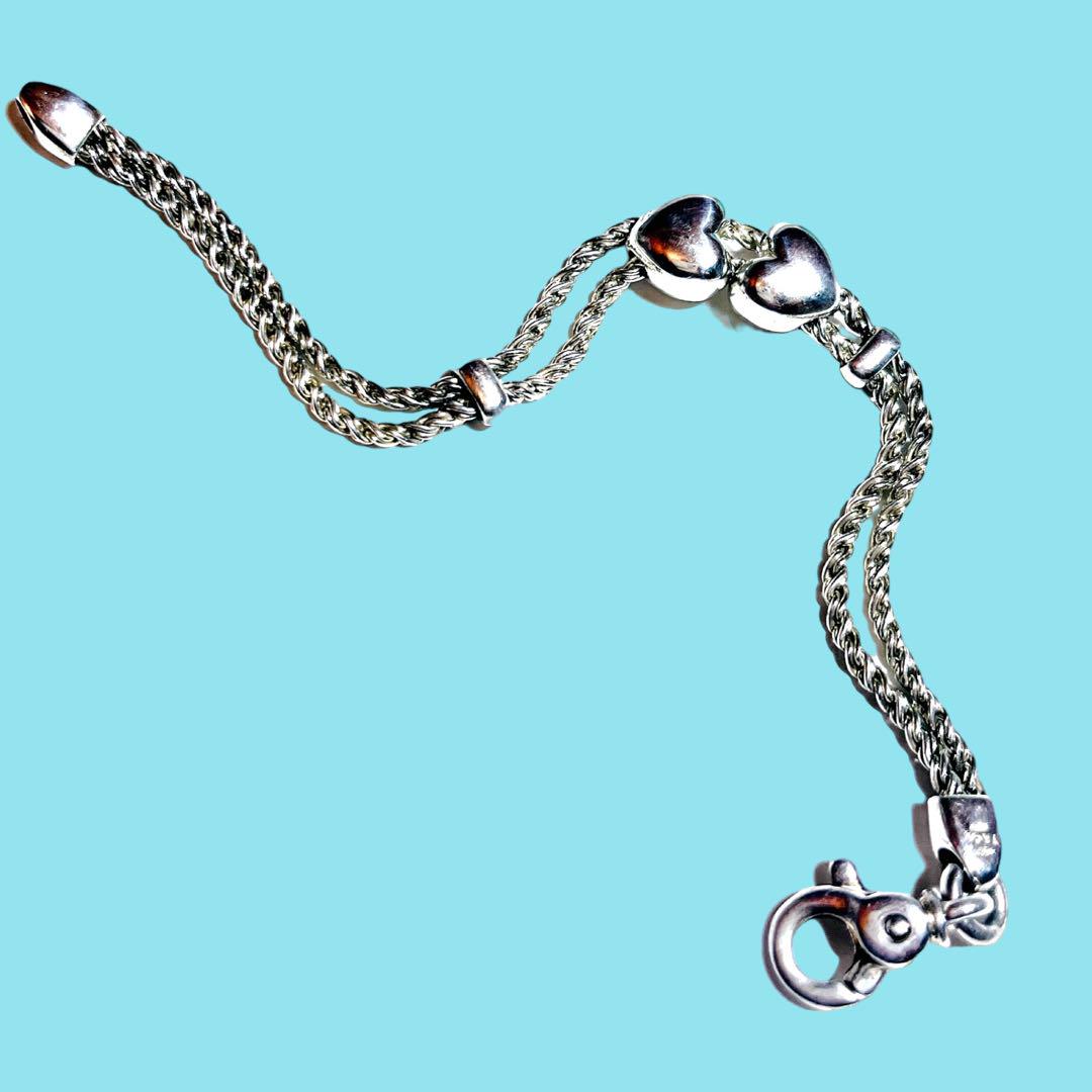 美品】TIFFANY ダブルロープハートブレスレット シルバー