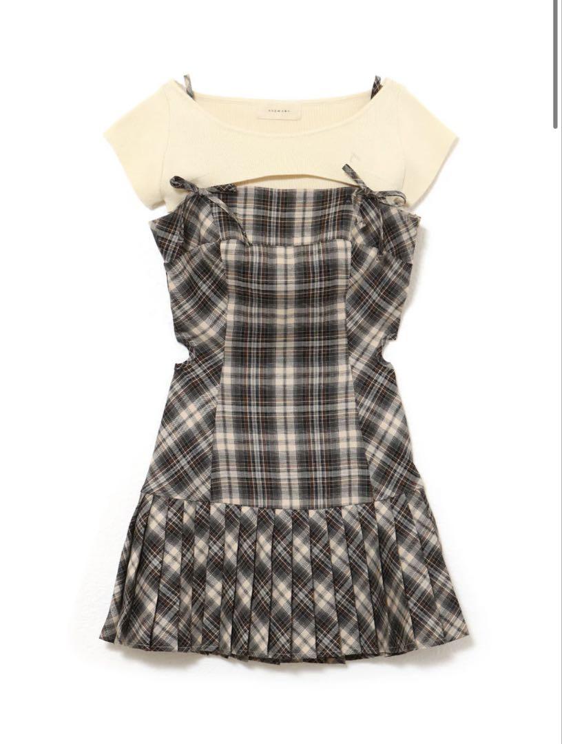 andmary Karen check mini dress