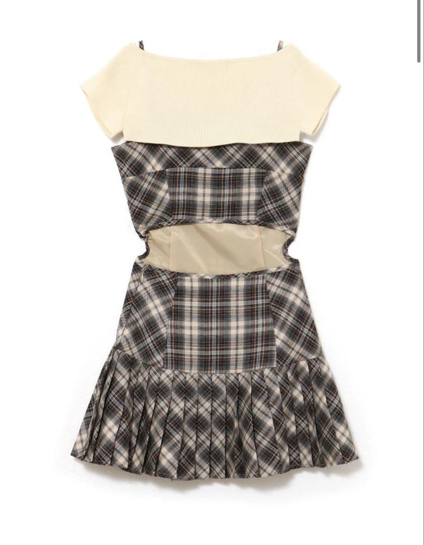 andmary Karen check mini dress
