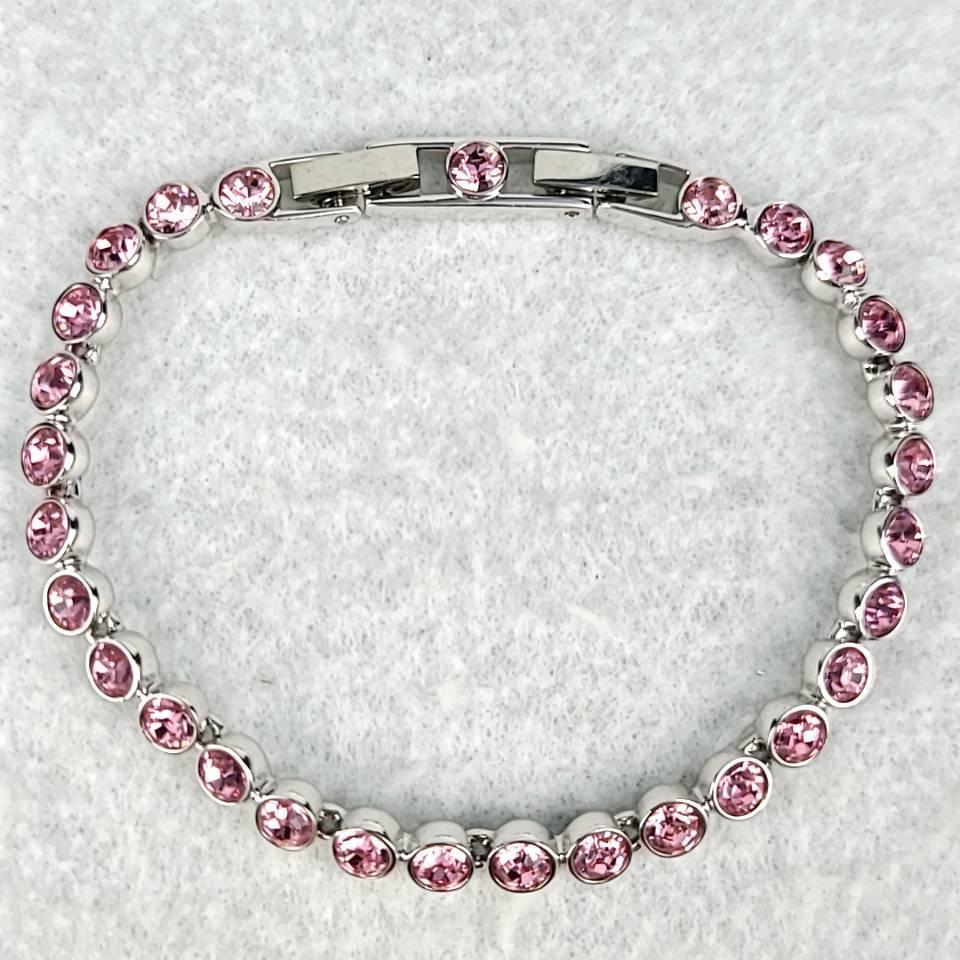●極上品♪スワロフスキー Tennis Light Rose ブレスレット3