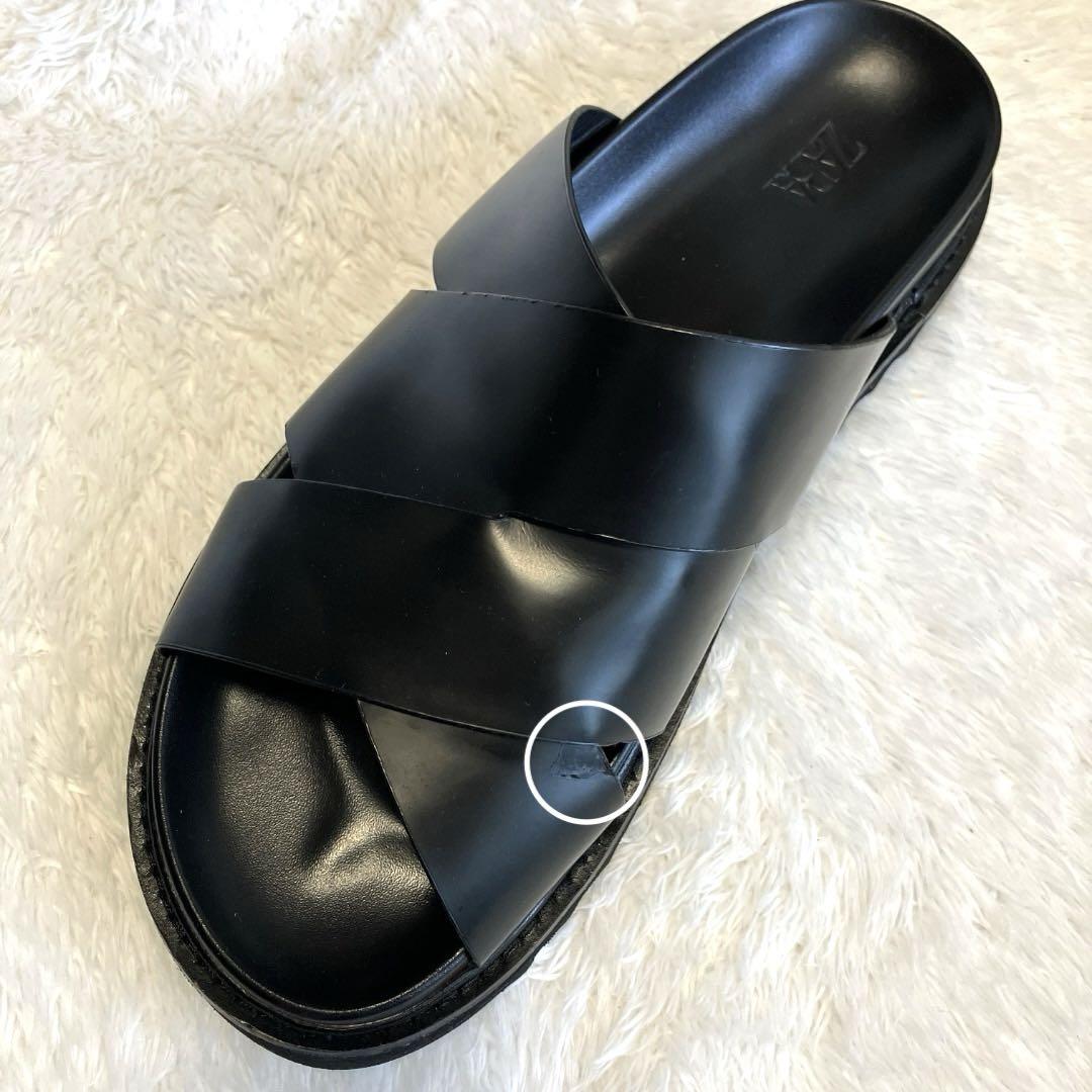 【美品】ZARA VIBRAM 高級レザー サンダル 27cm
