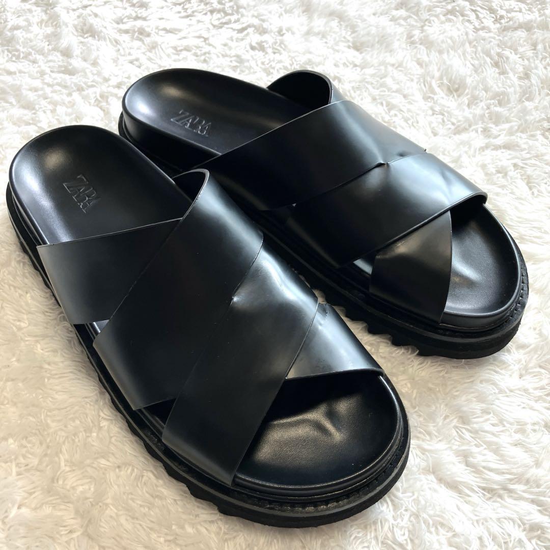 【美品】ZARA VIBRAM 高級レザー サンダル 27cm