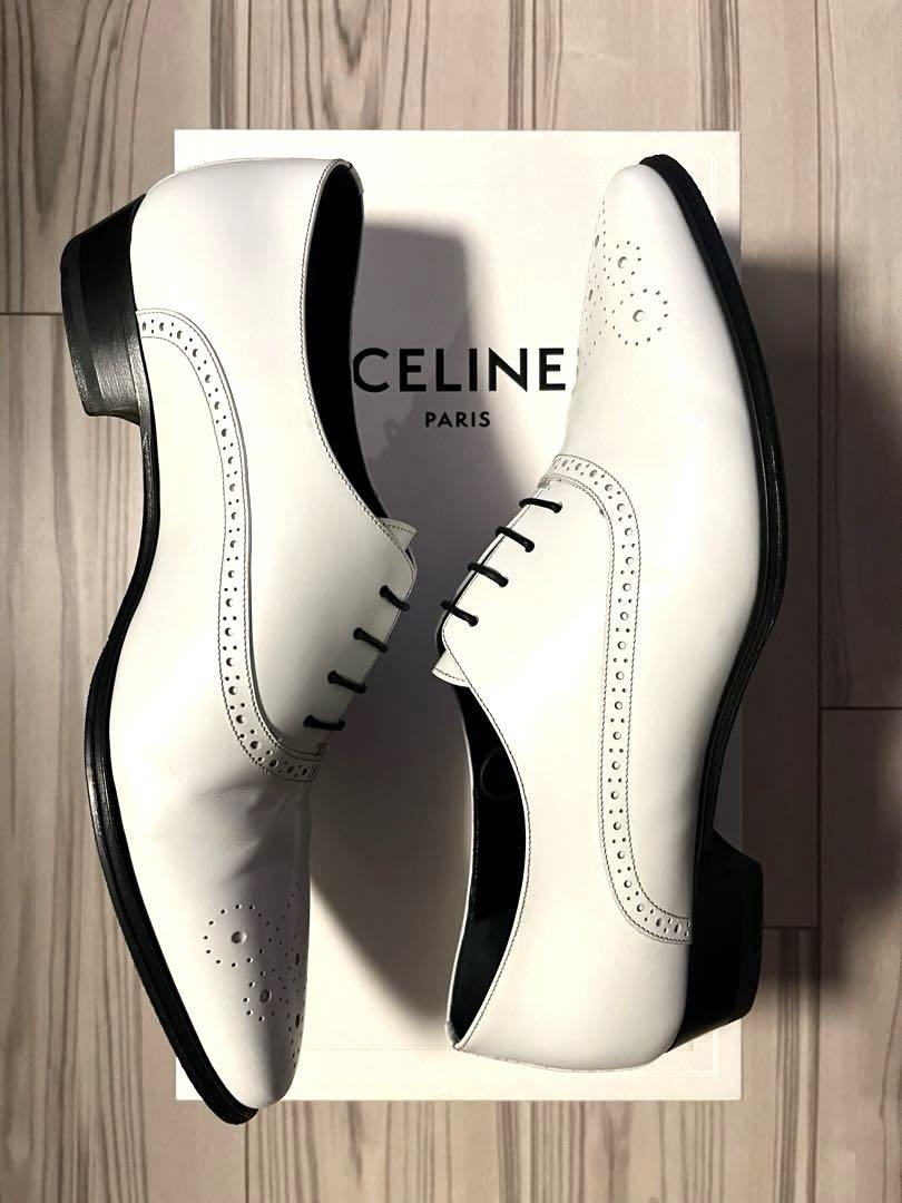 CELINE by Hedi Slimane ホワイトウイングチップシューズ