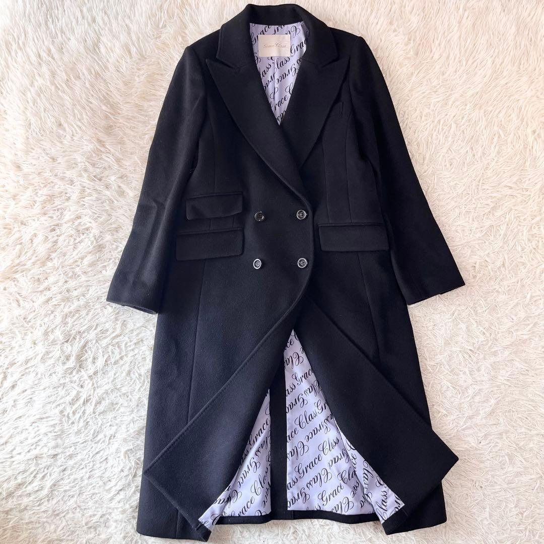 Grace Class グレースクラス カシミヤ混裏地プリントウールコート SIZE Grace Class