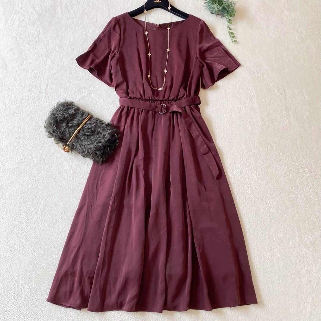 未使用品✨ANAYI アナイ　ベルテッドフレアー　ロングワンピース　38