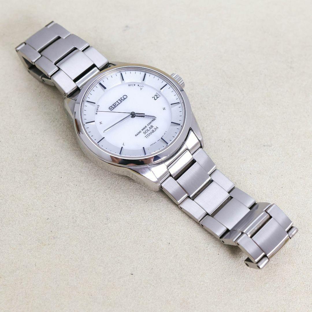 稼働 SEIKO 腕時計 電波ソーラー チタニウム レディース デイト1816