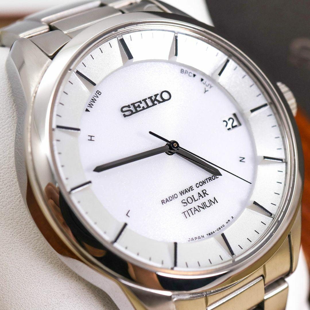 稼働 SEIKO 腕時計 電波ソーラー チタニウム レディース デイト1816