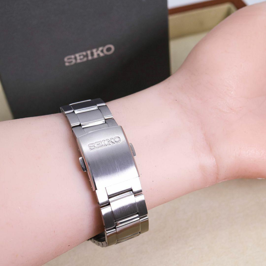 稼働 SEIKO 腕時計 電波ソーラー チタニウム レディース デイト1816