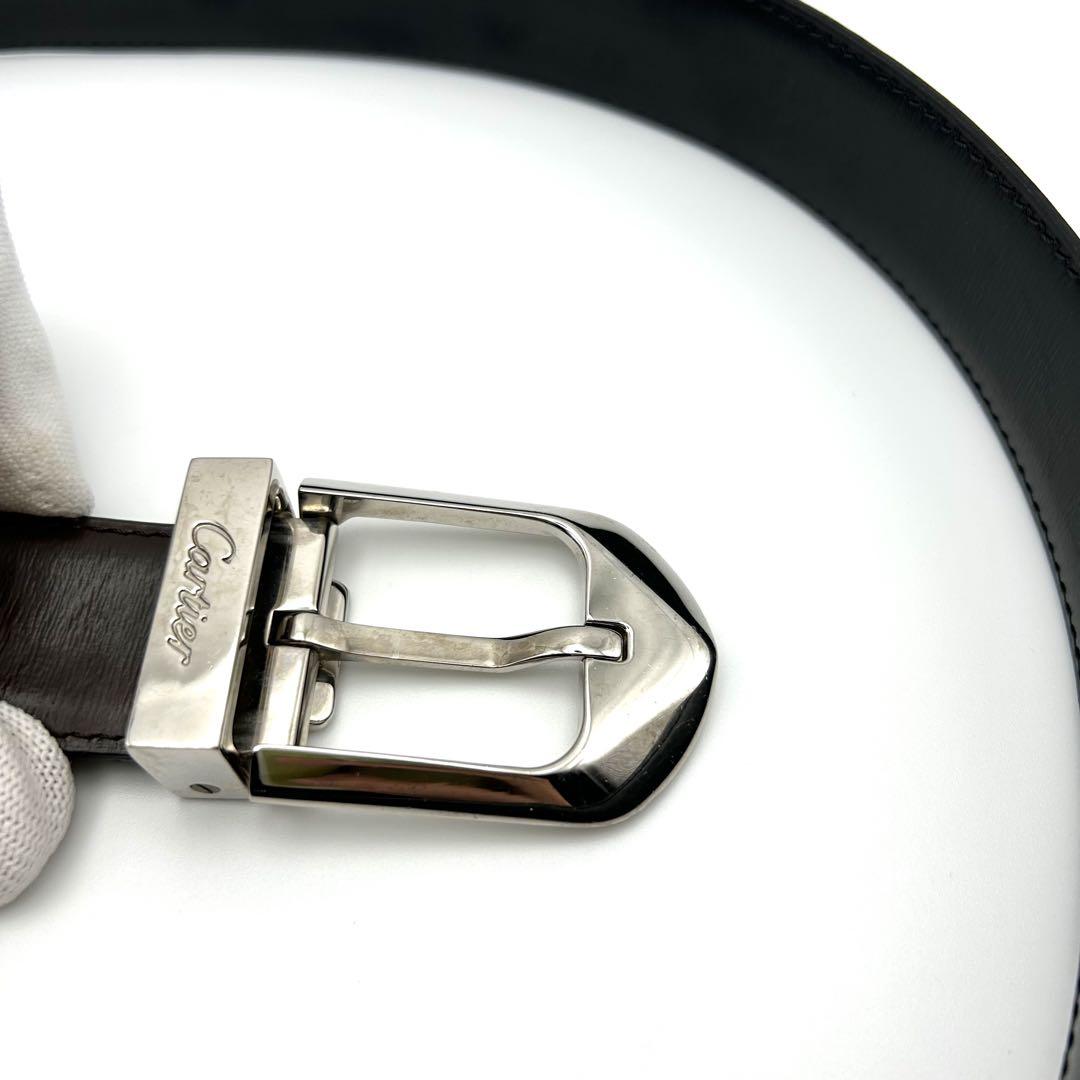 カルティエ Cartier レザーベルト ブラウン 焦茶 ヴィンテージ 希少