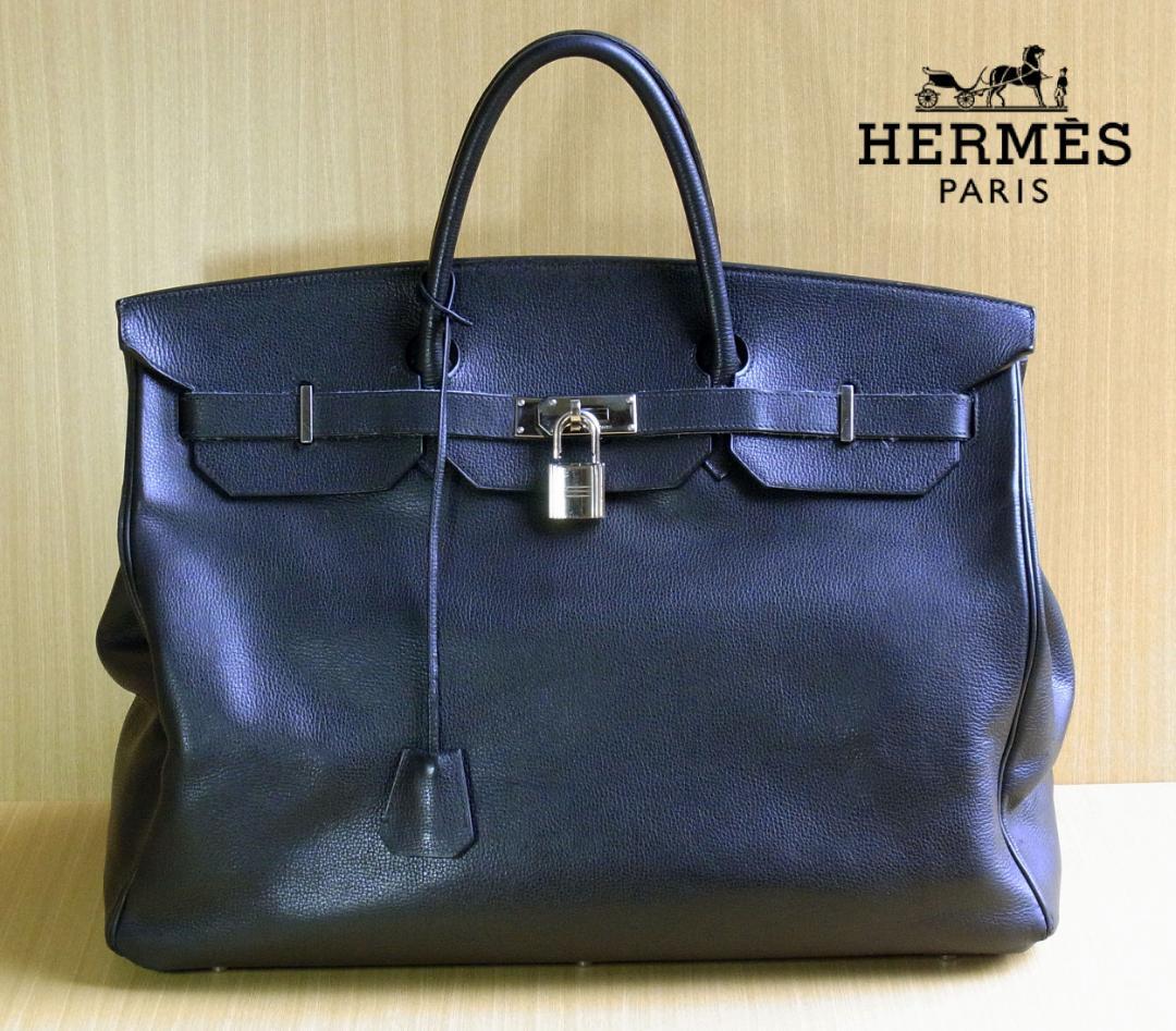 超希少 HERMES エルメス バーキン50 フィヨルド 黒 J刻印 SV金具