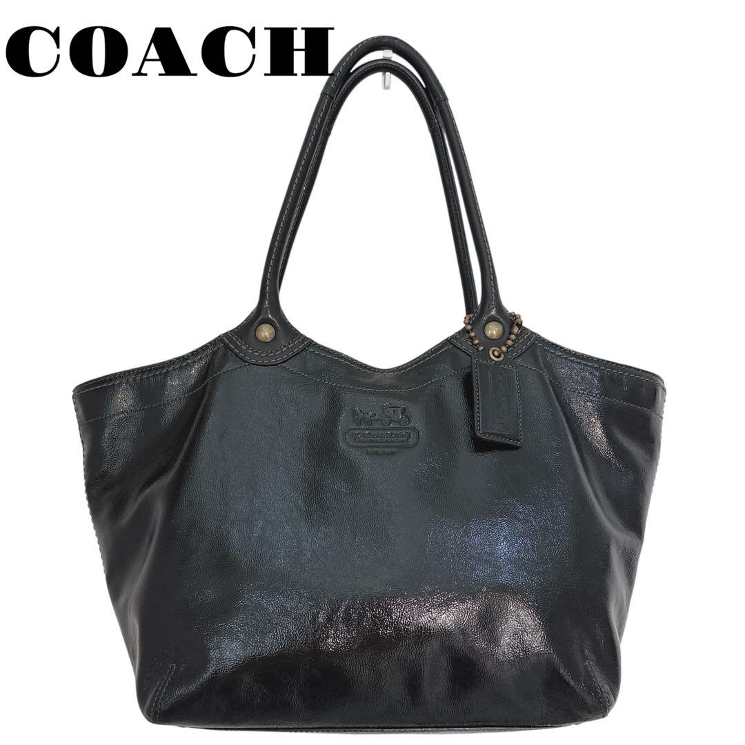 本革・早い者勝ち❗️COACH　コーチ　トート　バッグ　A4収納可　アクア 未使用級○A4収納○COACH コーチ トートバッグ レザー 肩掛け可