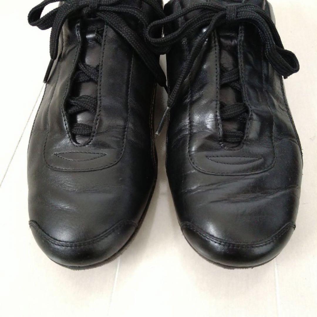 LOUIS VUITTON レザースニーカー 38.5 25㎝ ブラック