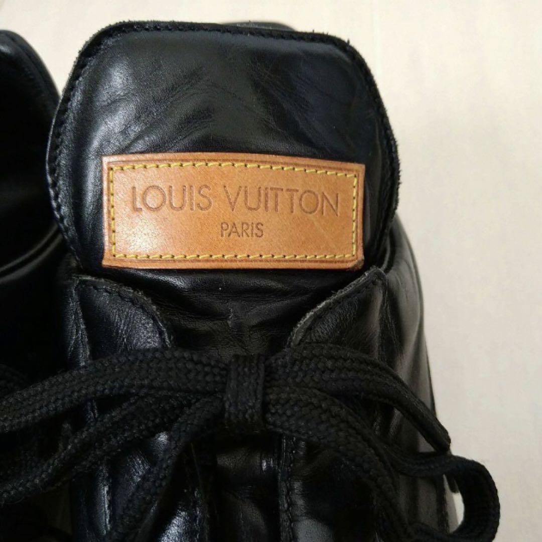LOUIS VUITTON レザースニーカー 38.5 25㎝ ブラック