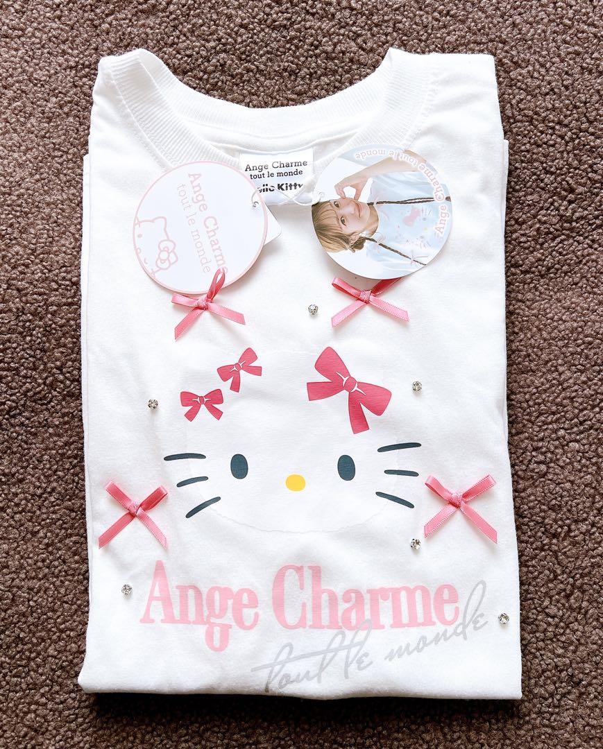 新品タグ付き》 Ange Charme 辻希美 ハローキティリボン半袖T