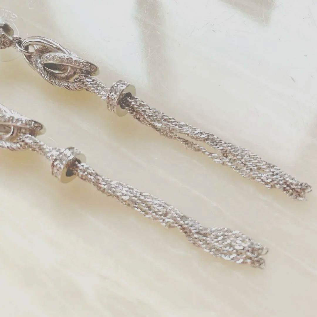 Grosséグロッセ タッセルフリンジ プラチナコーティング ピアス【美品】 Grosséグロッセ タッセルフリンジ プラチナコーティング ピアス