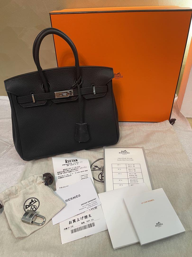 HERMES(エルメス) バーキン 25 ブラック黒 トゴ パラジウム金具B刻印