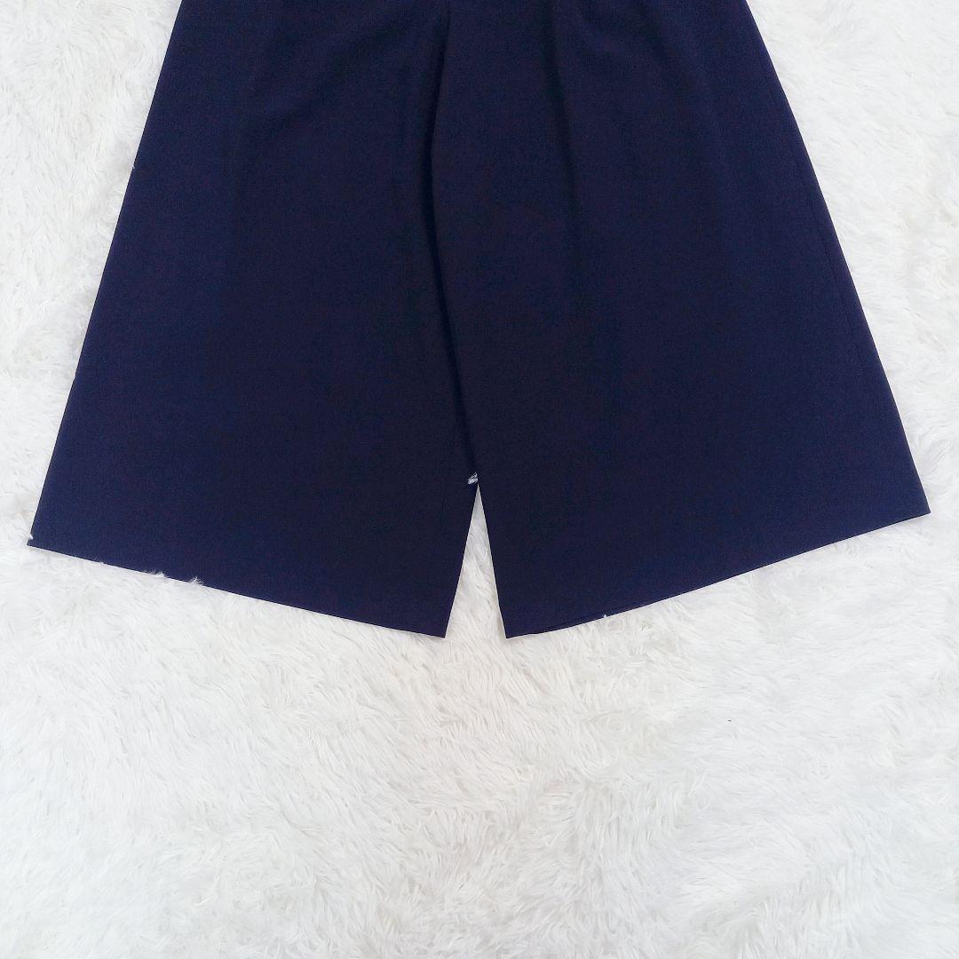 【極美品】23区 セットアップ スーツ ノーカラー ネイビー L ワイドパンツ
