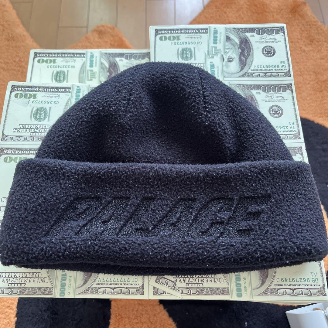 PALACE ニット帽 黒 フリース