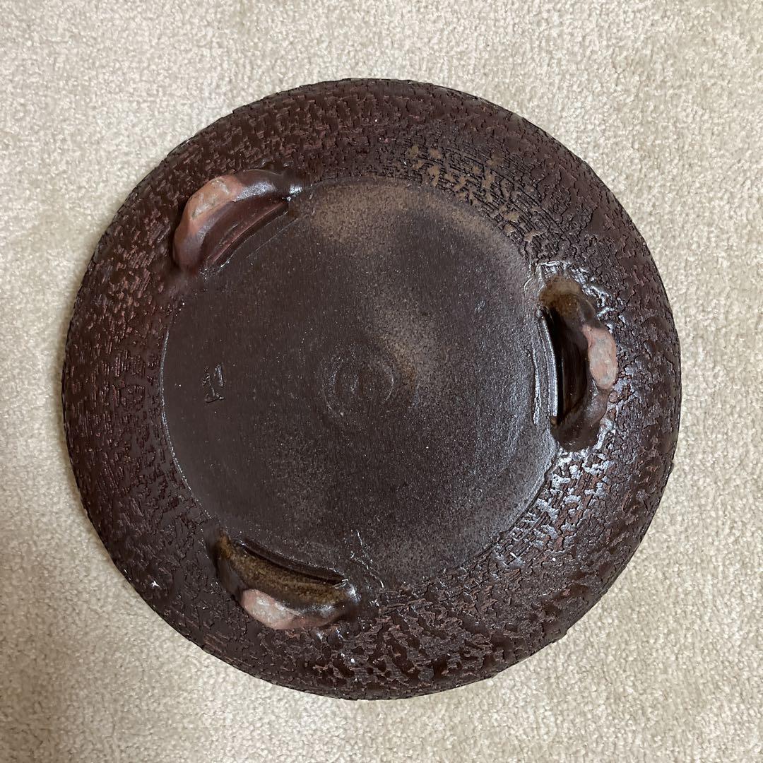 花器　水盤 陶器　　池坊　直径約30cm ダークブラウン