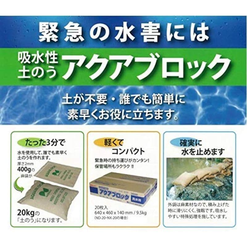 お買い得品日水化学工業 防災用 吸水性土のう 使い捨て版 真水用