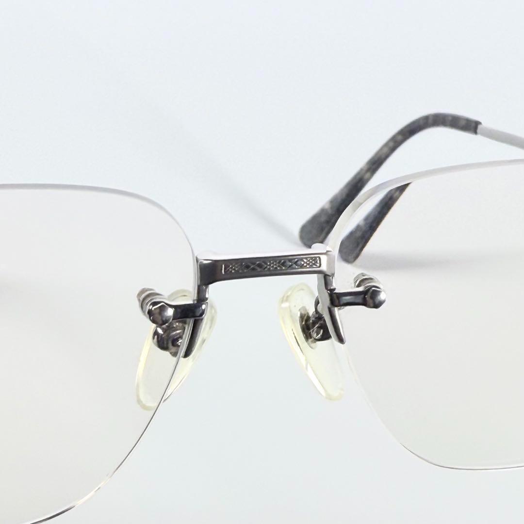 【美品】BURBERRY バーバリー　リムレス　メガネ　縁無し　ノバチェック