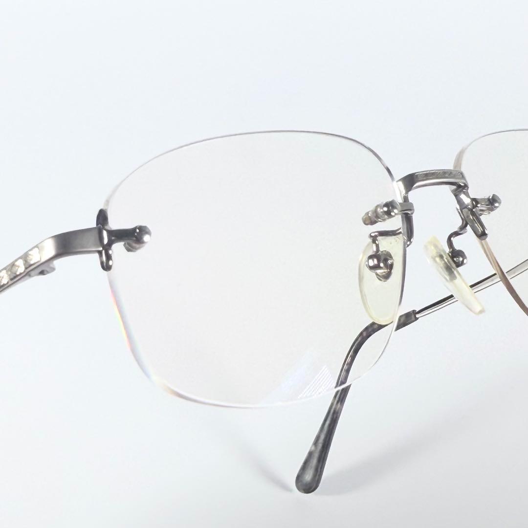 【美品】BURBERRY バーバリー　リムレス　メガネ　縁無し　ノバチェック