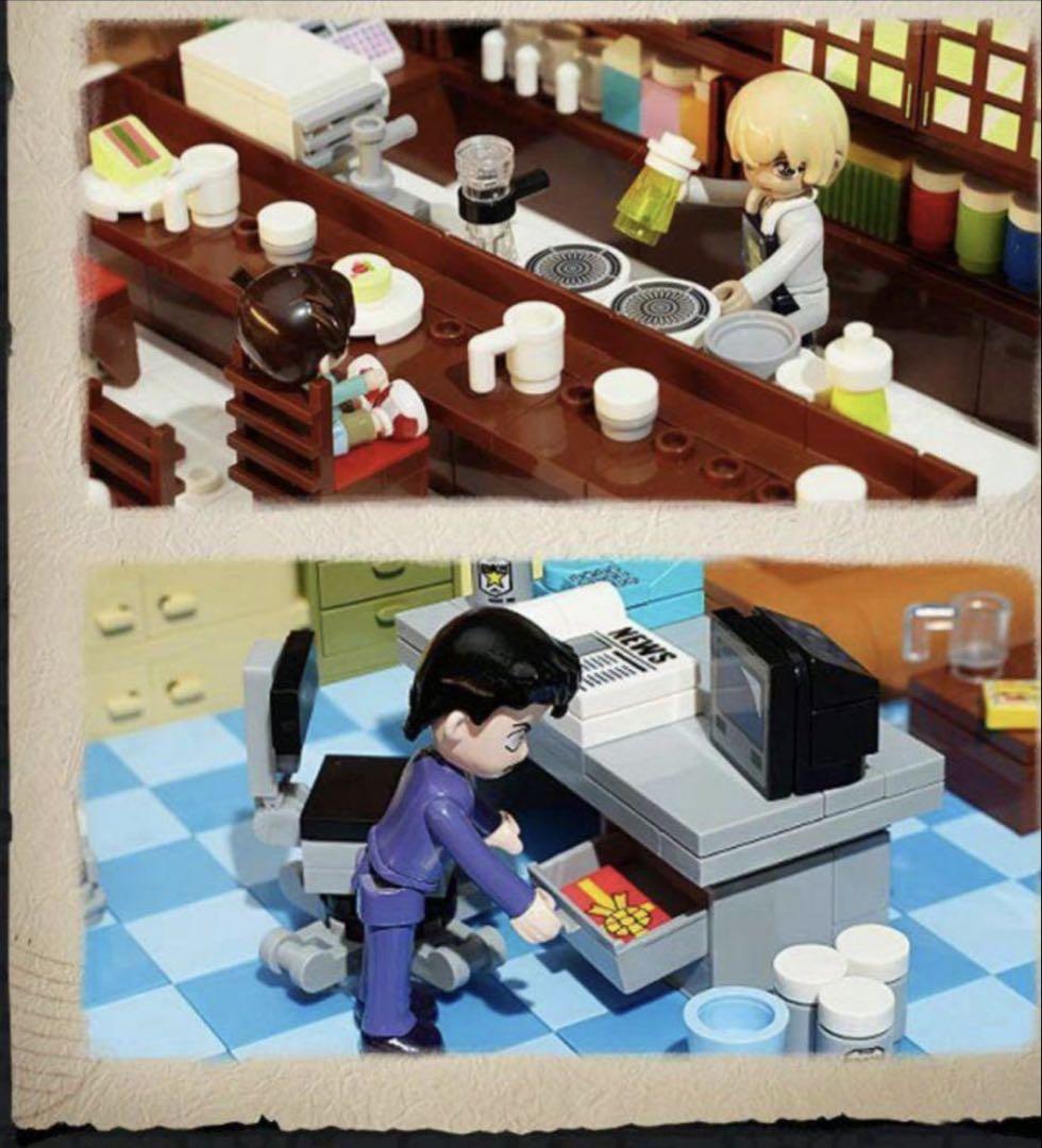 レゴ互換 コナン 名探偵コナン 毛利探偵事務所２F＆喫茶ポアロ１F/３F＆屋上