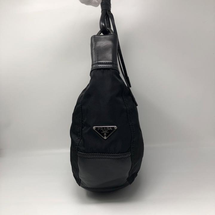 美品】PRADA プラダ ハンドバッグ ナイロン レザー ブラック 正規品 ...