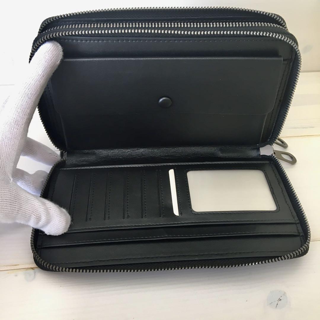 A31 新品　羊革　メンズ　ダブルジップ　本革　ラムスキン　財布　オーガナイザー A31 新品 羊革 メンズ ダブルジップ 本革 ラムスキン 長財布