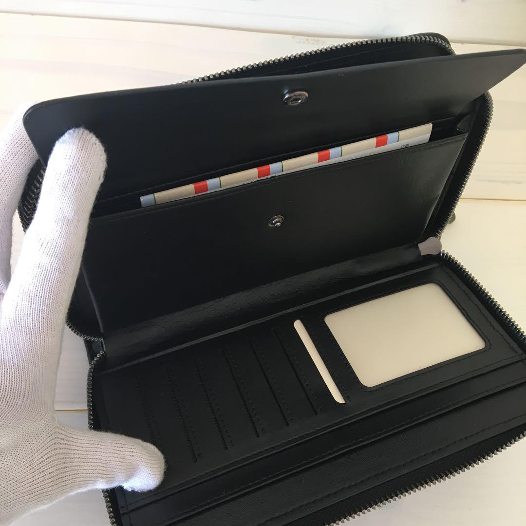 A31 新品 羊革 メンズ ダブルジップ 本革 ラムスキン 長財布