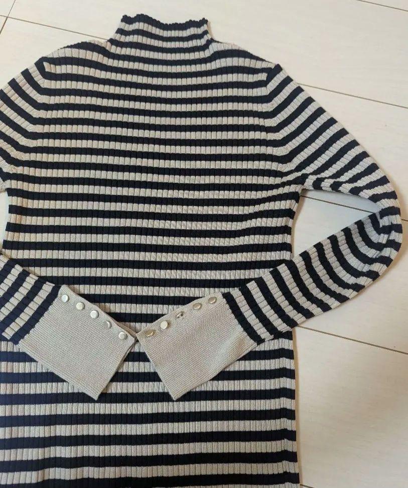 【エルベンスドゥ・美品】ボーダータートルニット