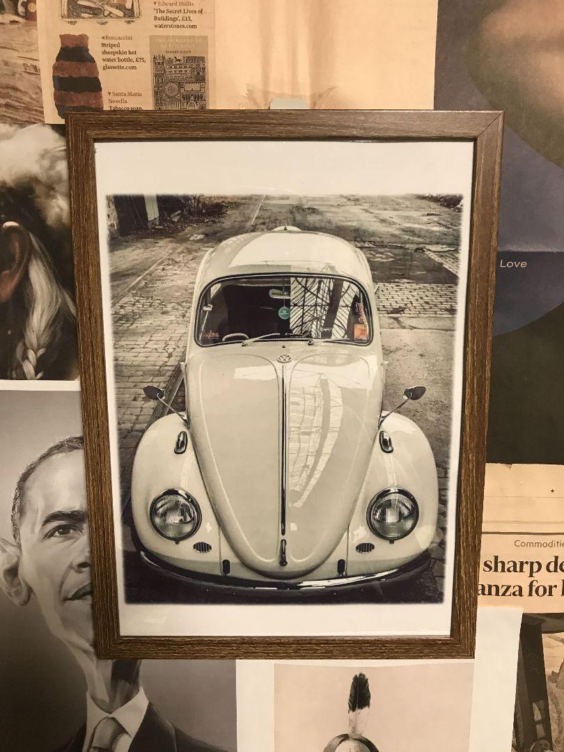 フォルクスワーゲン ビートル 写真 木製フレーム