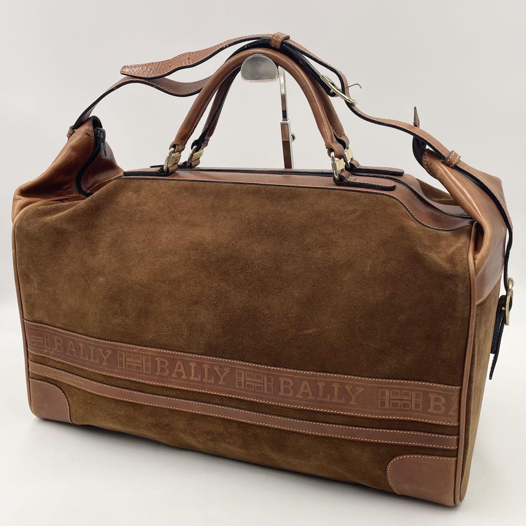 BALLY バリー 大容量 ボストンバッグ 2way スエード×レザー ブラウン