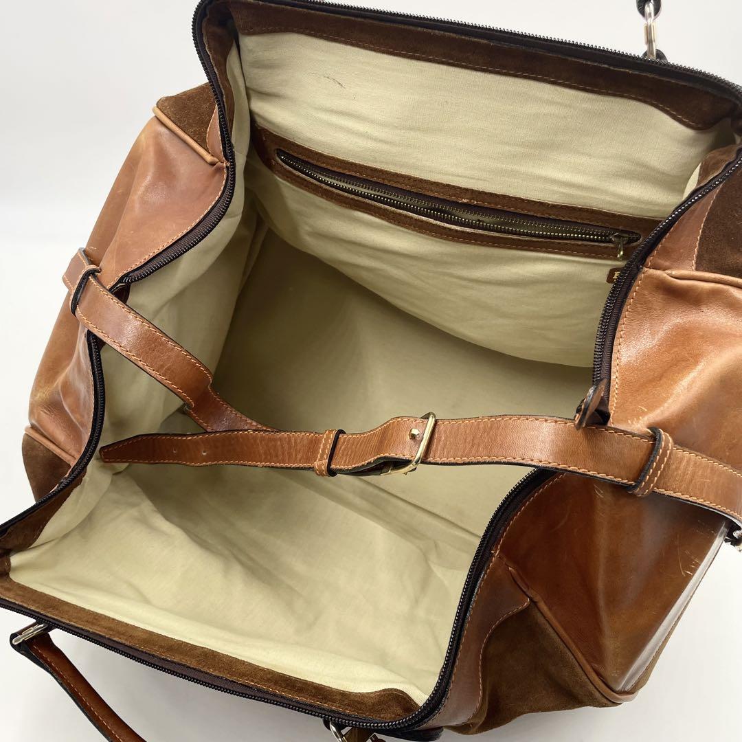BALLY バリー 大容量 ボストンバッグ 2way スエード×レザー ブラウン
