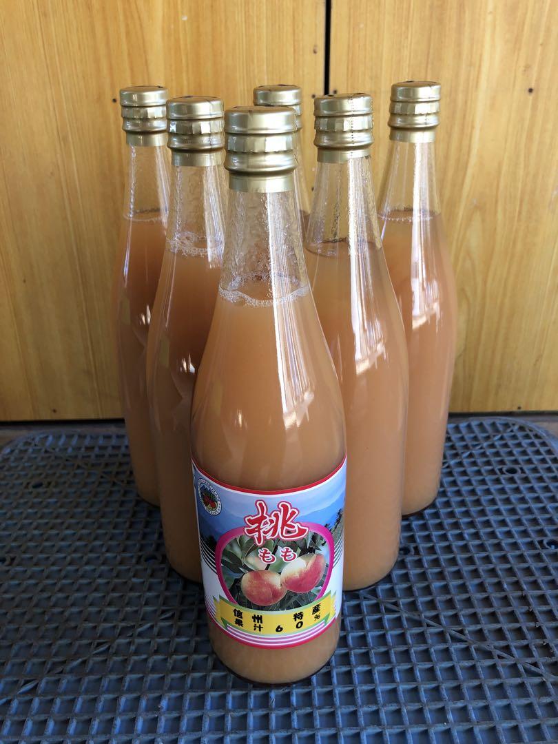 農家直送 桃ジュース 果汁60% 800ml 6本箱入 長野県産 ラベルレス 農家直送 桃ジュース 果汁60% 800ml 6本箱入 長野県産 ラベルレス