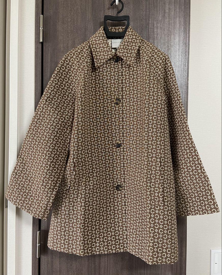 CELINE コート 38 Cマカダム柄　ブラウン