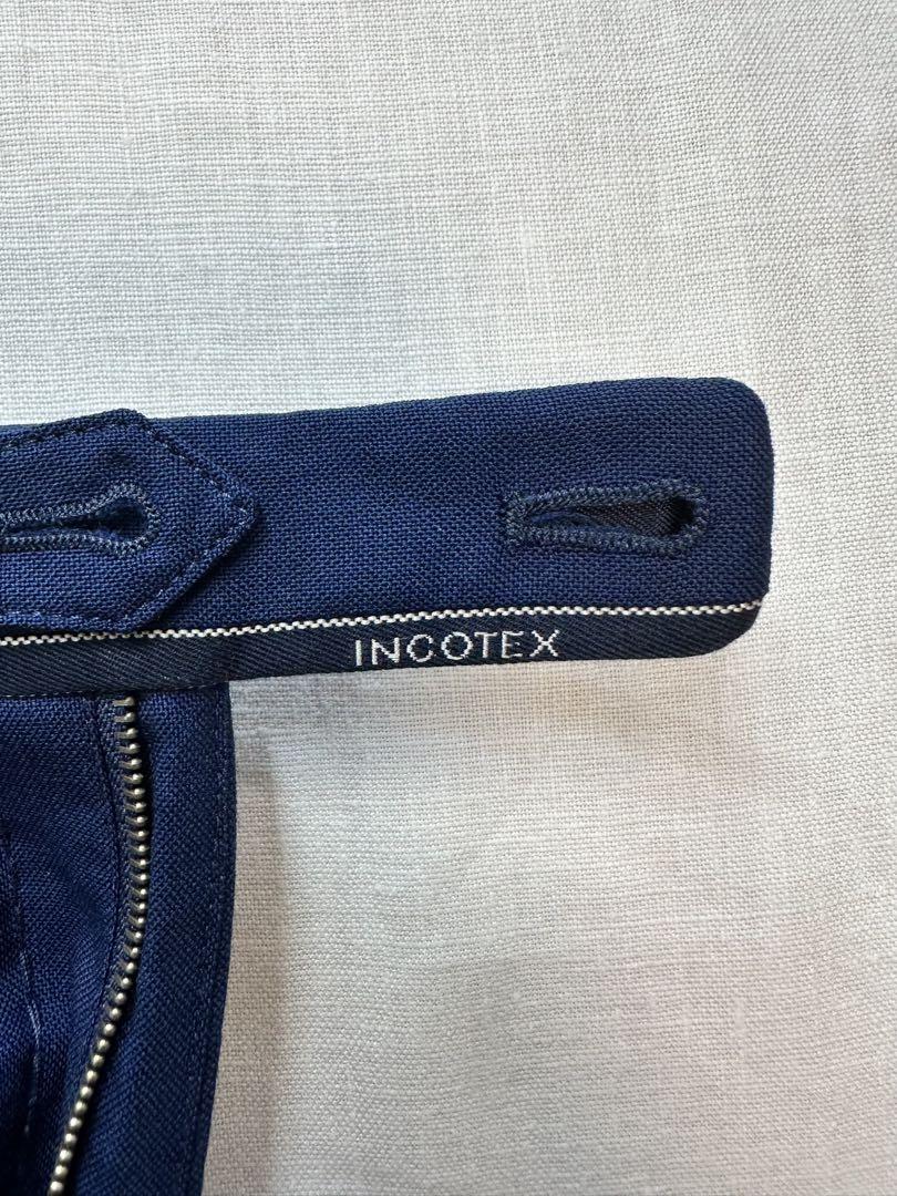 ネット限定お買い得商品 - ショップチャンネル 美品クリーニング済】INCOTEXイタリアンブルーウールスラックス パンツ