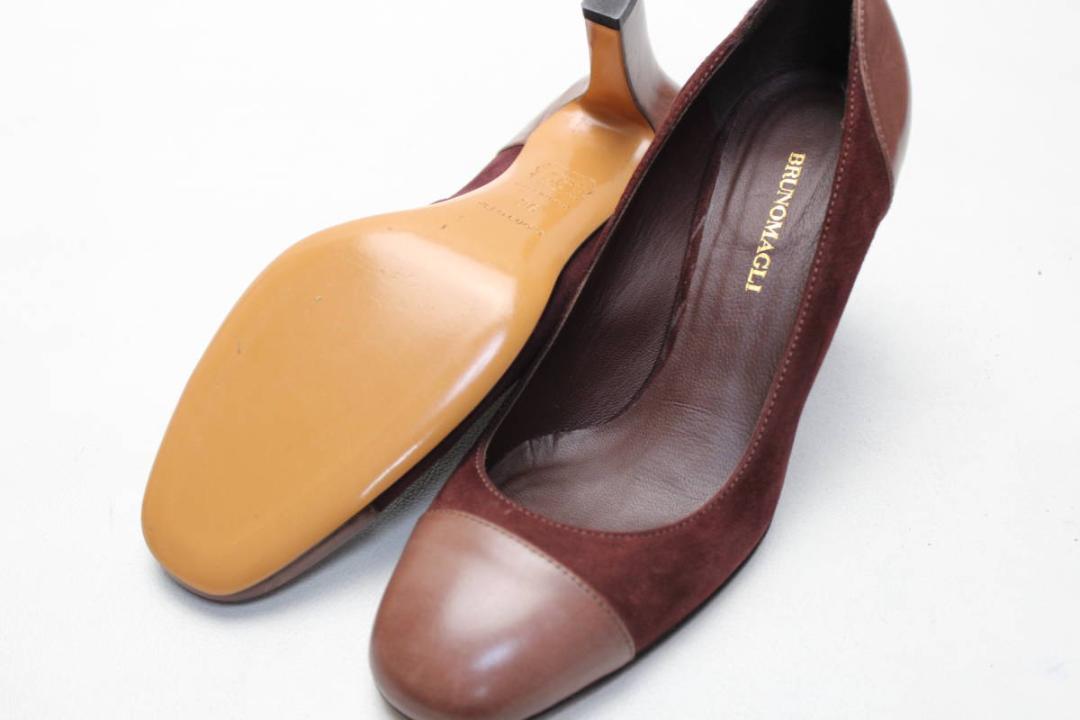 11■ブルーノマリ 本革 切り替えパンプス(36)超美品